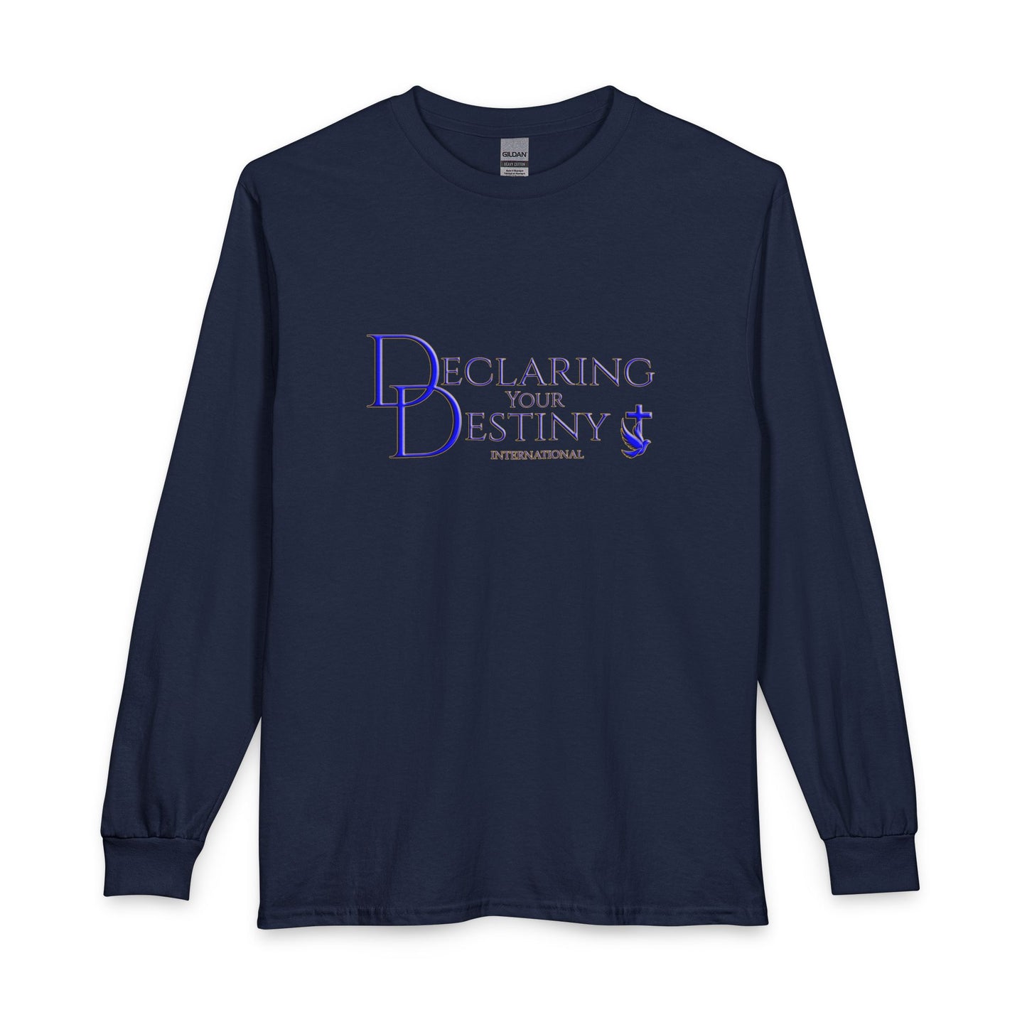Declaring Your Destiny Blue and Gold logo Long Sleeve Shirt