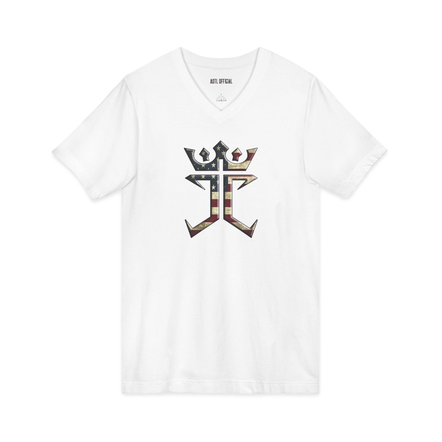 Jesus Christ Is King In The USA Vintage  V-Neck Tee