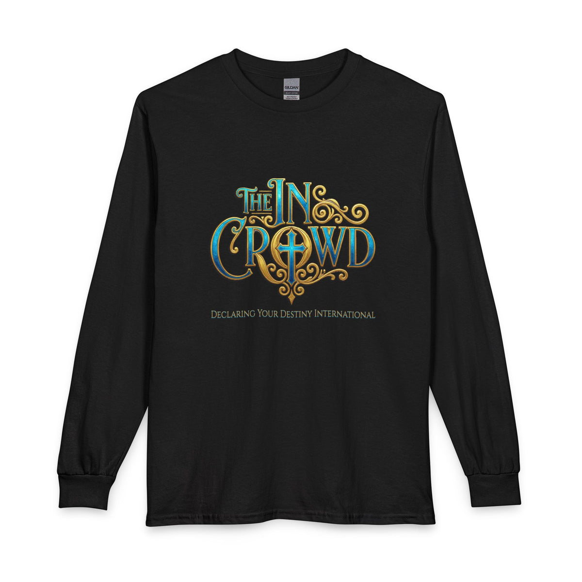 Ornate The In Crowd Blue & Gold Christian Long Sleeve Shirt