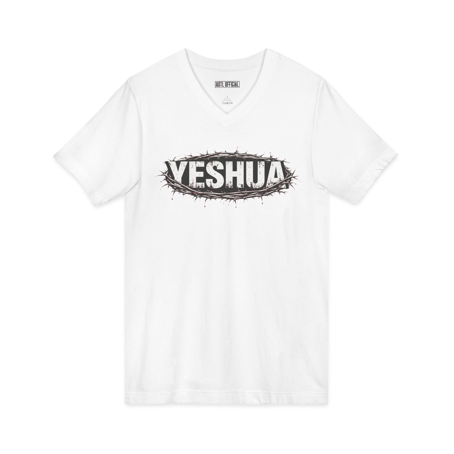 Yeshua Crown Of Thorns Christian V-neck t-shirt faith-inspired design
