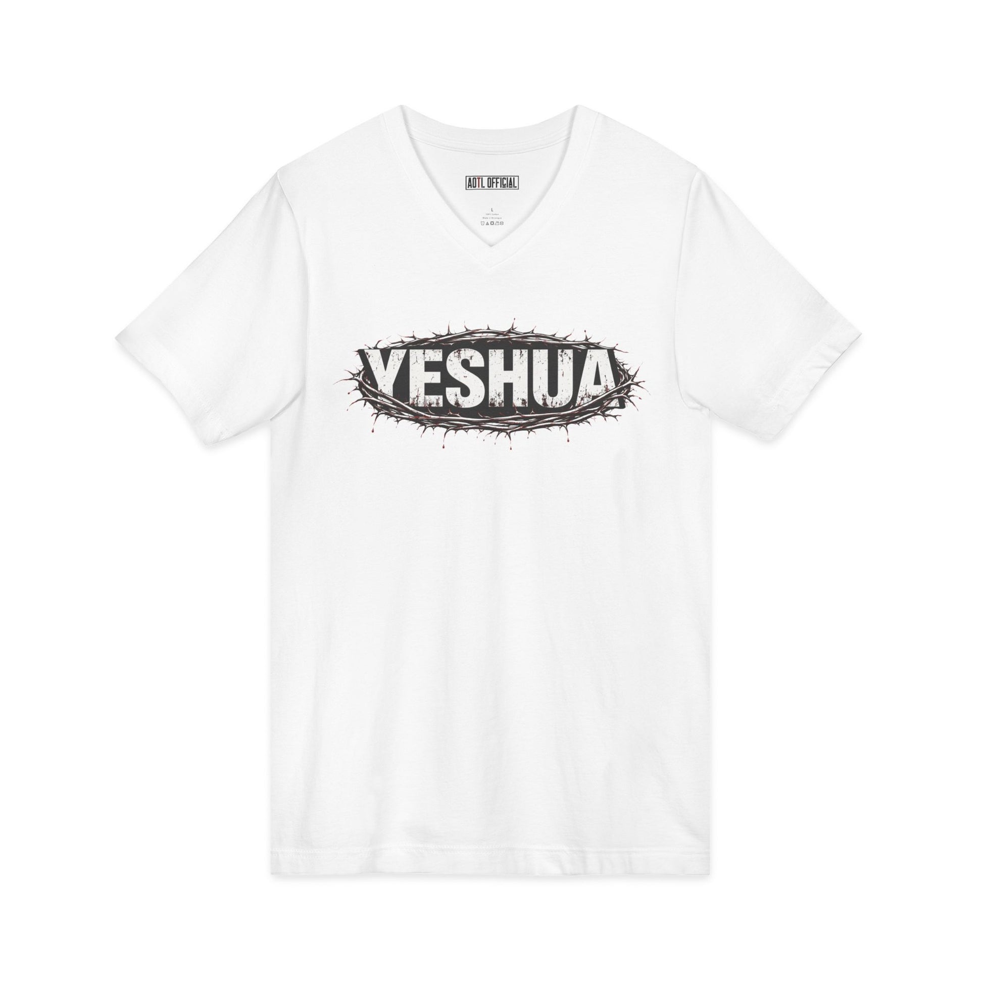 Yeshua Crown Of Thorns Christian V-neck t-shirt faith-inspired design
