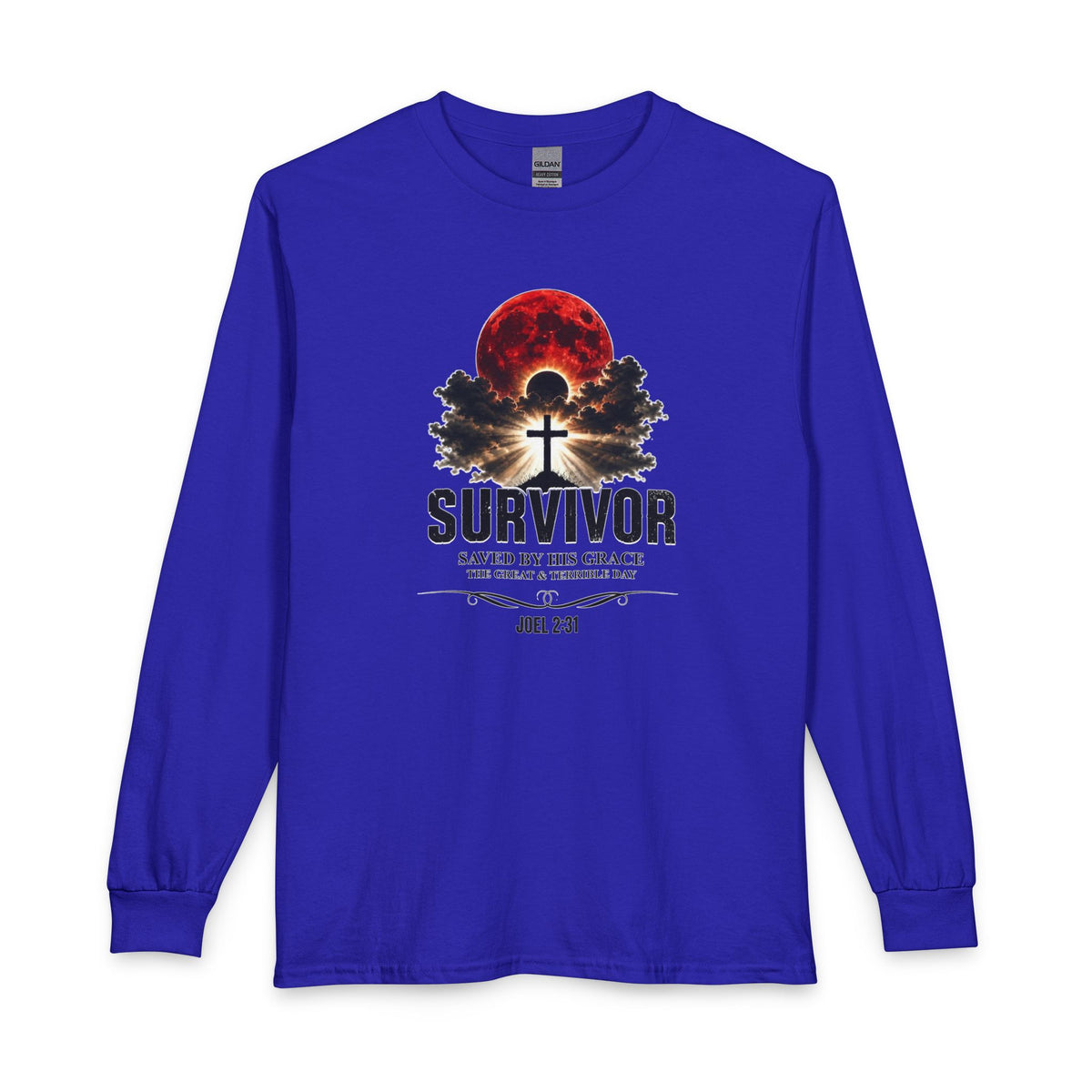 Survivor - Saved by His Grace (Joel 2:31) Christian Long Sleeve Shirt