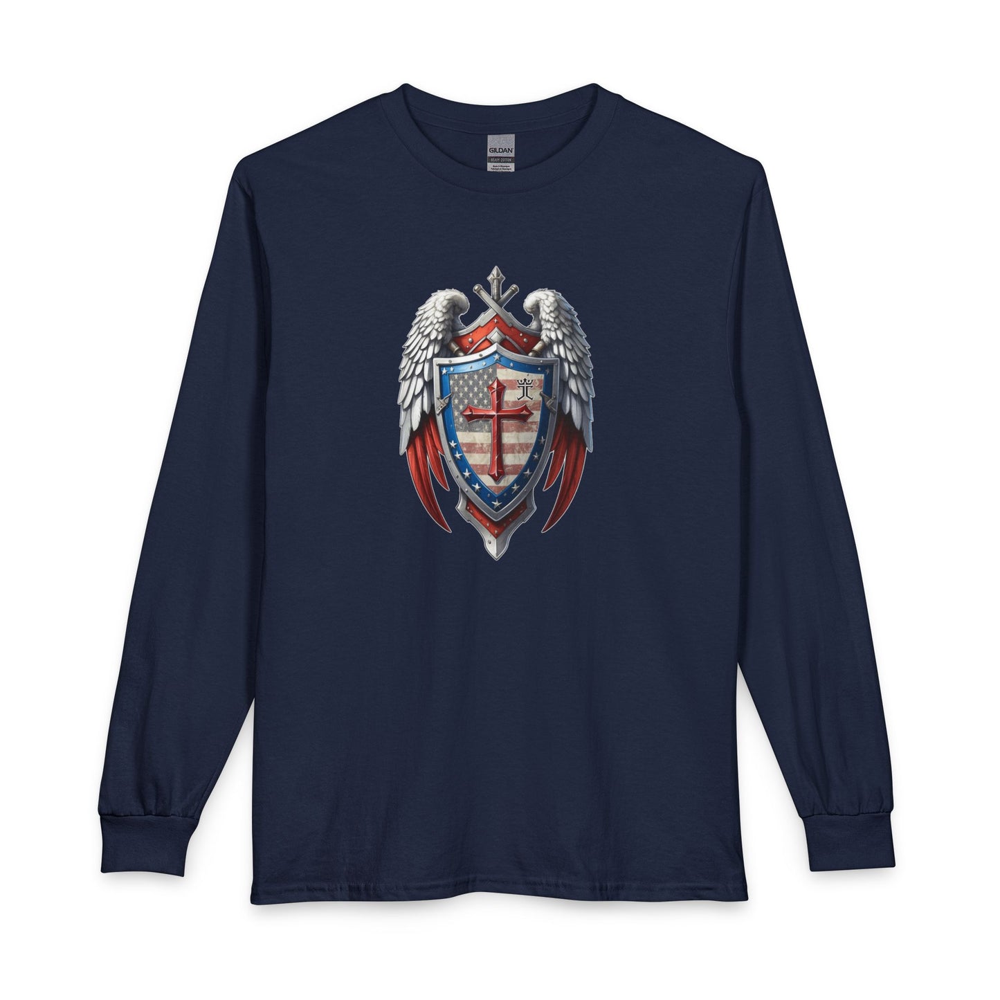 Winged Guardian Christian Patriotic Long Sleeve Shirt