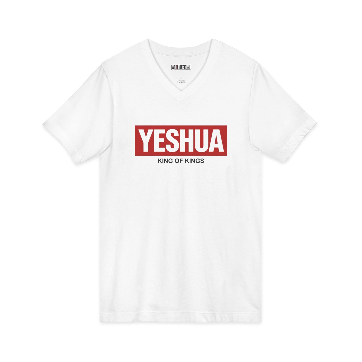 Yeshua King of Kings Christian V-neck t-shirt faith-inspired design
