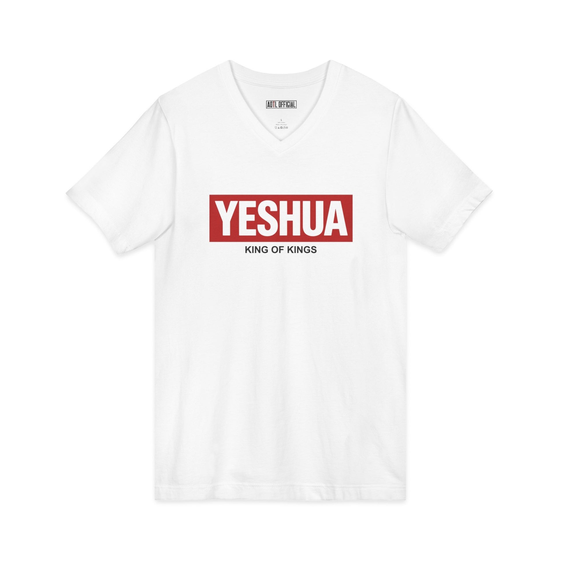 Yeshua King of Kings Christian V-neck t-shirt faith-inspired design
