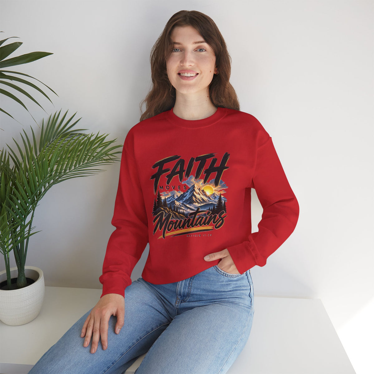 Faith Moves Mountains Christian  Sweatshirt