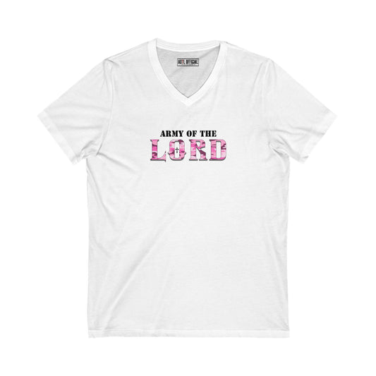 V-Neck Tee, Pink Camo Army Of the Lord