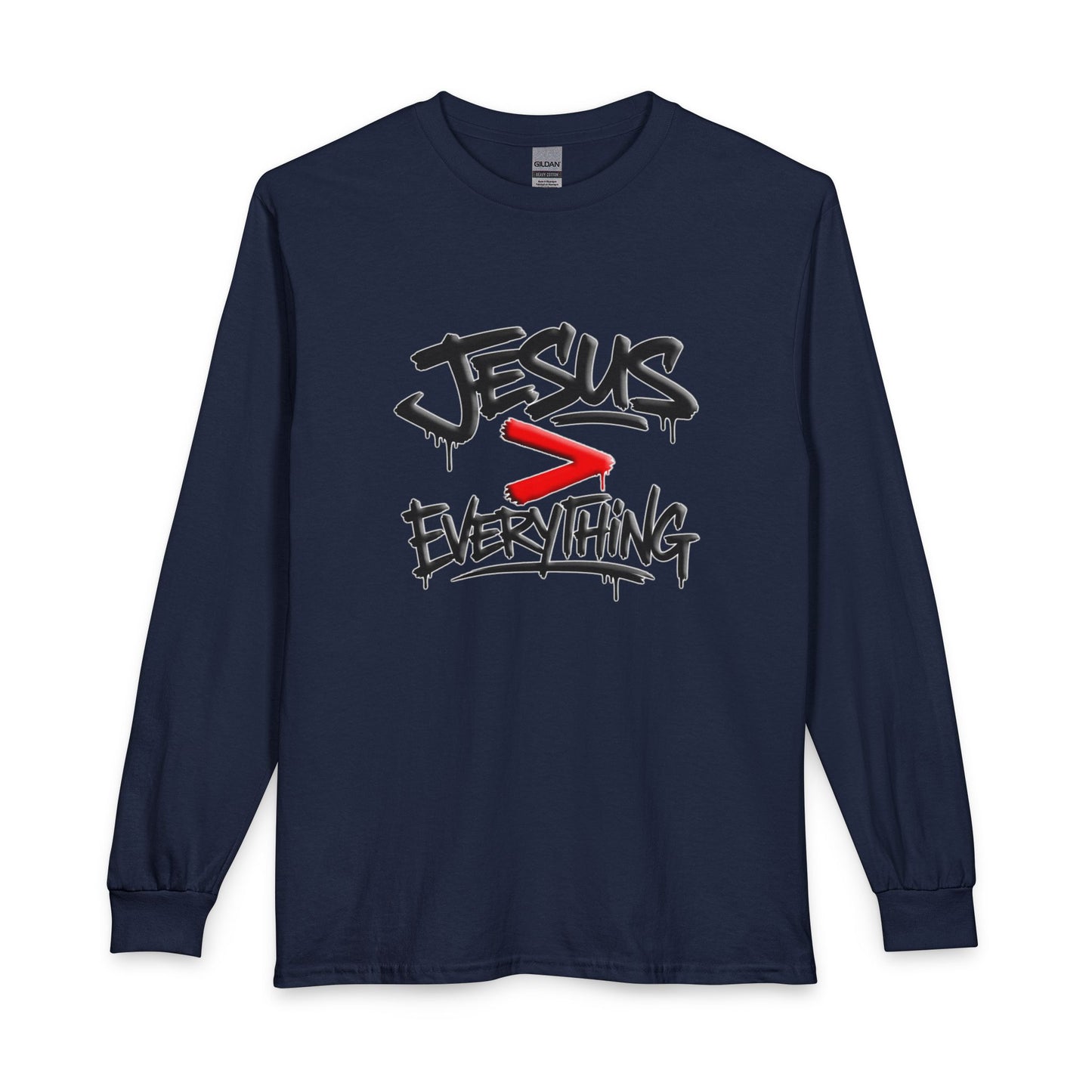 Jesus > Everything Graffiti Christian Long Sleeve Shirt
