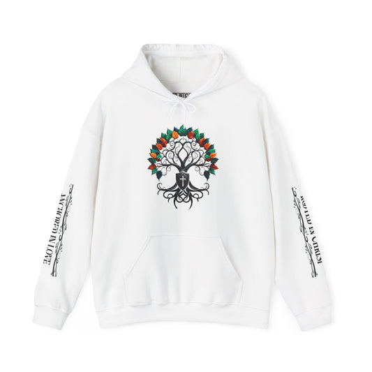 Planted In Grace With Powerful Sleeve Message Unisex Heavy Blend™ Hooded Sweatshirt
