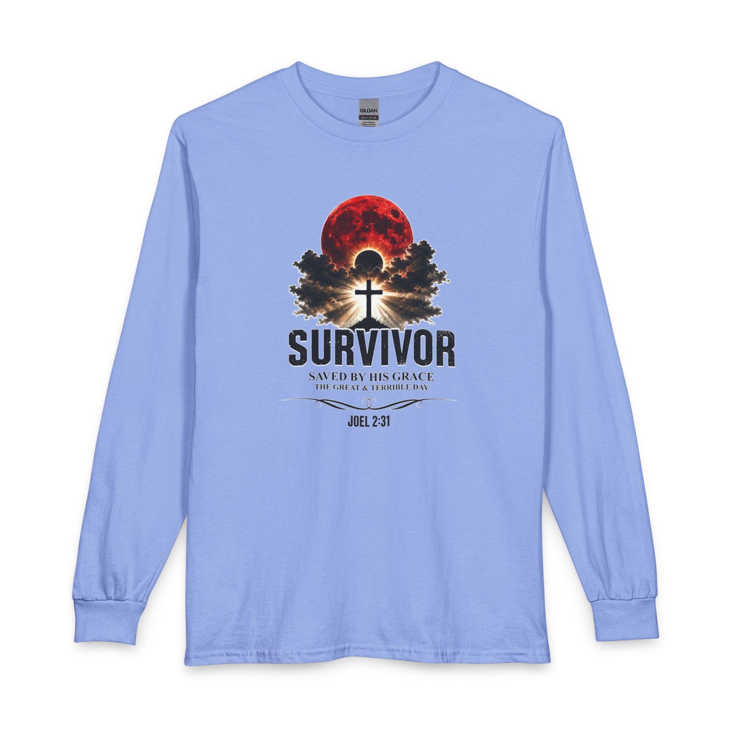 Survivor - Saved by His Grace (Joel 2:31) Christian Long Sleeve Shirt