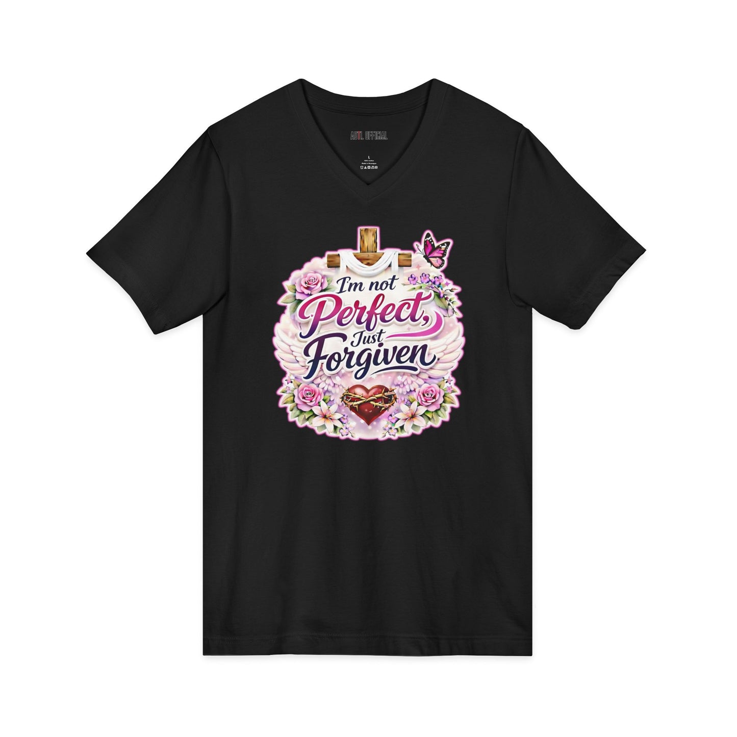 I'm Not Perfect, Just Forgiven Nature Edition V-Neck Tee