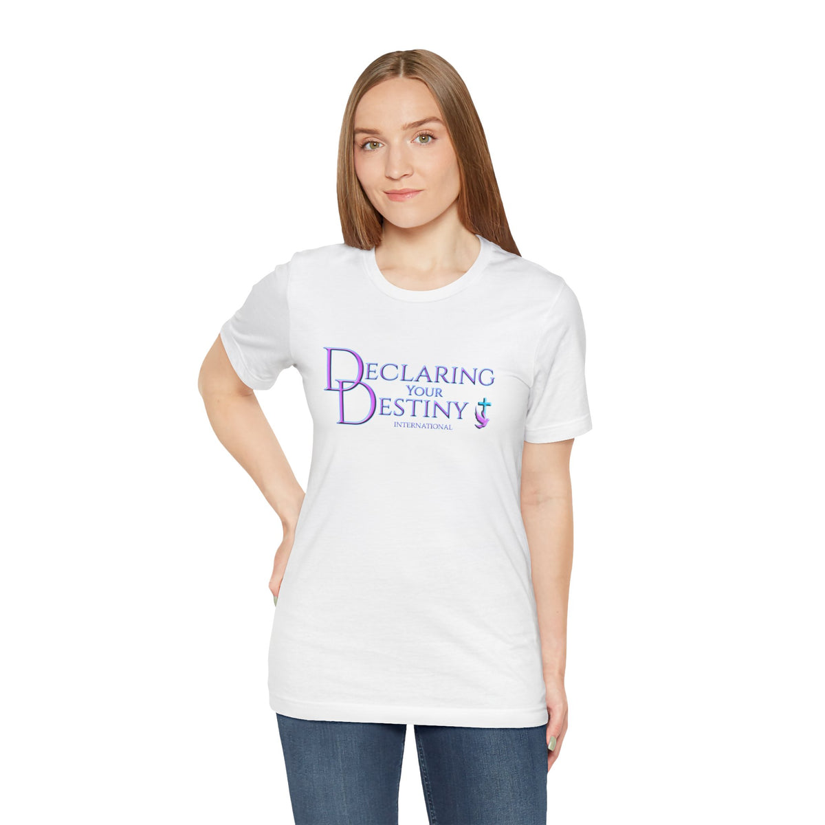 Declaring Your Destiny Lilac & Teal logo T-shirt