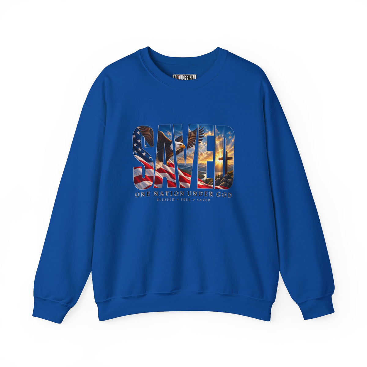 Saved-One Nation Under God Christian Sweatshirt