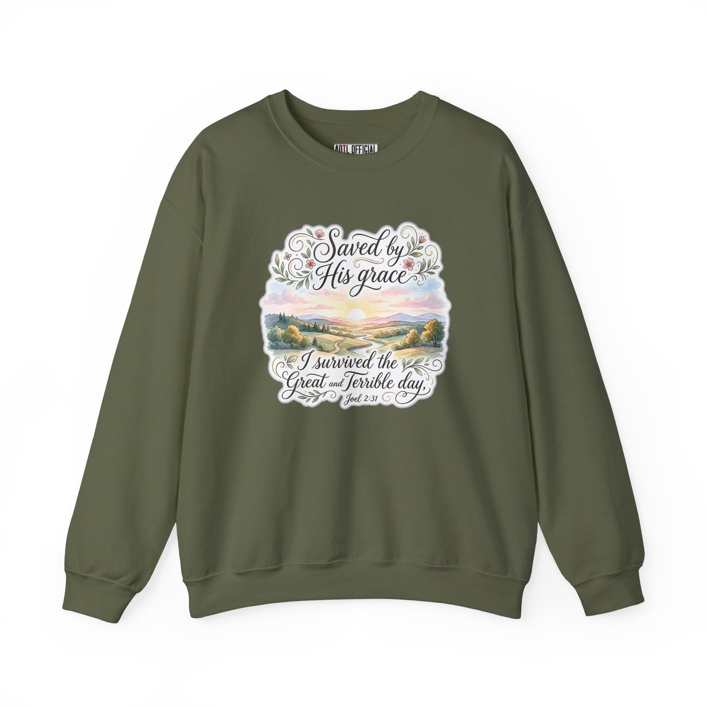 Grace Beyond the Horizon – I Survived the Great and Terrible Day (Joel 2:31) Christian Sweatshirt