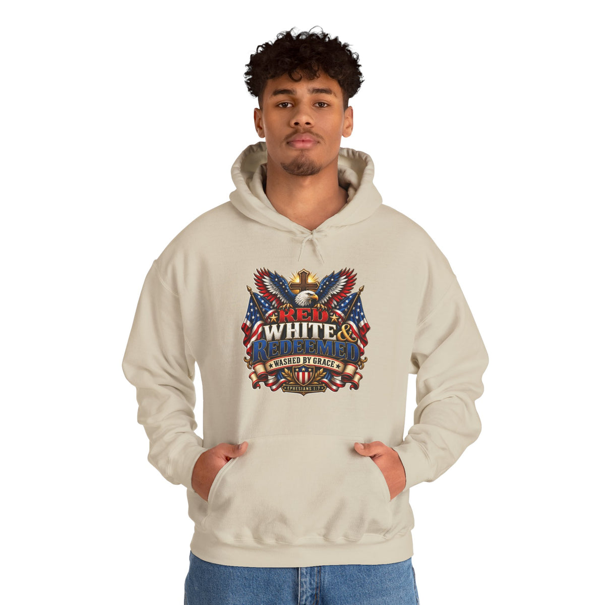 Red, White & Redeemed Christian Hoodie
