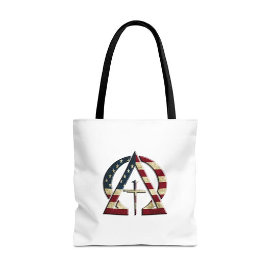 Vintage USA Jesus Christ Is King/ Alpha Omega Christian Tote bag