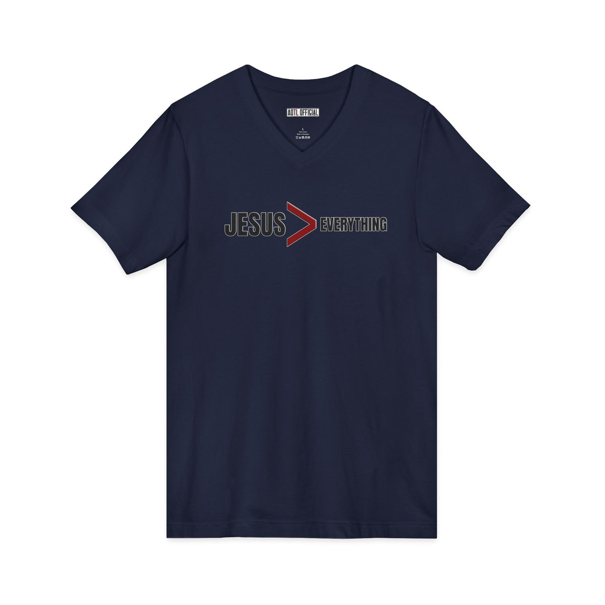 Jesus > Everything Christian V-Neck Tee