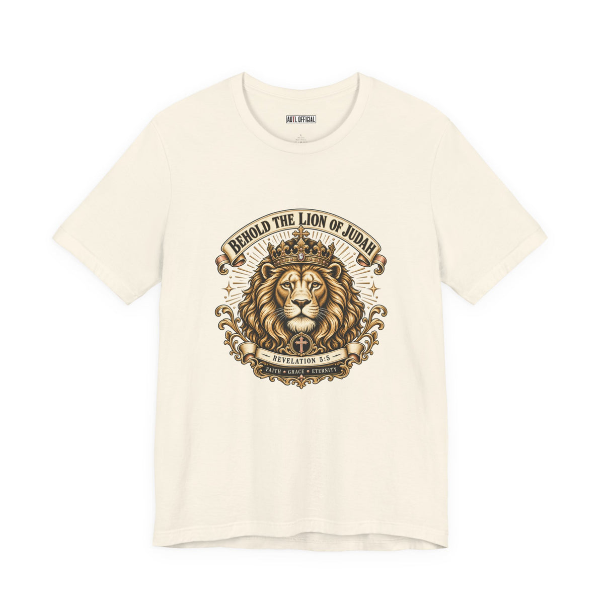 Behold the Lion of Judah — Revelation 5:5 Christian T-shirt