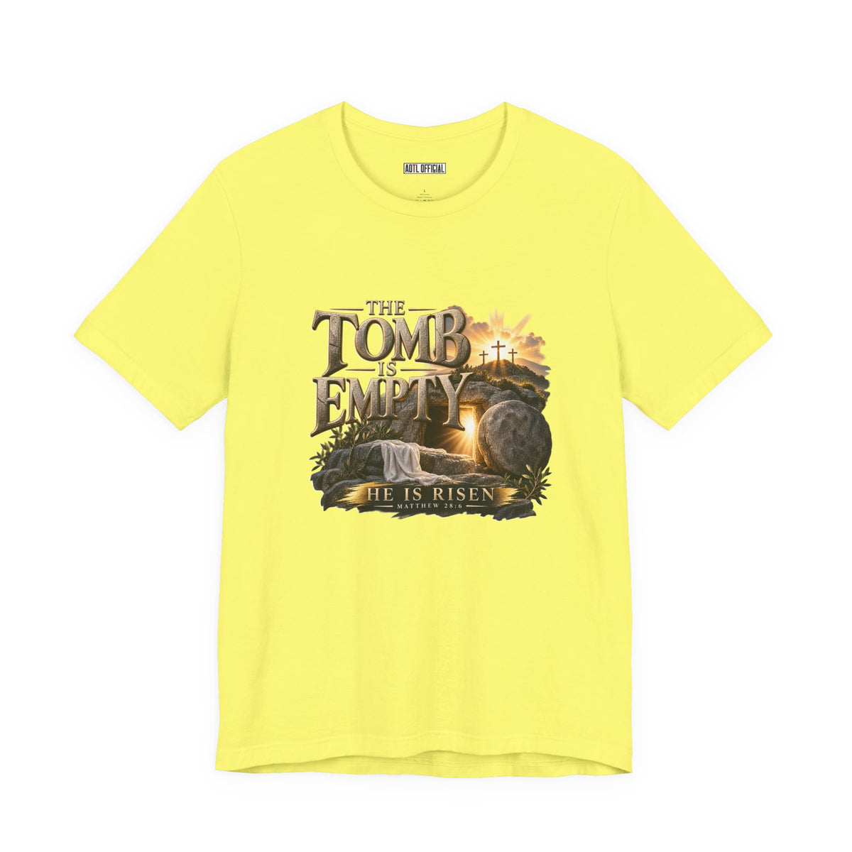 The Tomb Is Empty — Matthew 28:6 Christian T-shirt