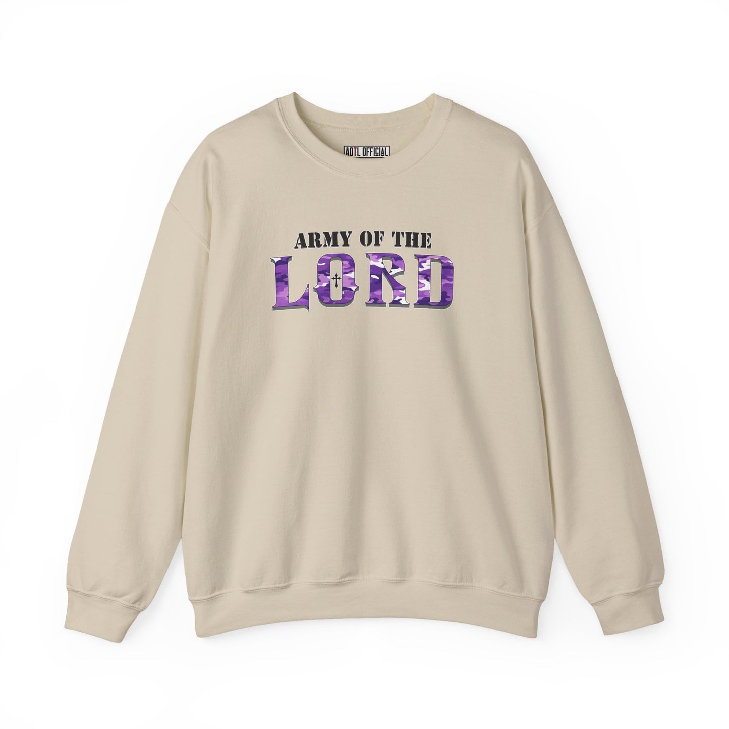 Purple Camo Army of the Lord Unisex Heavy Blend™ Crewneck Sweatshirt