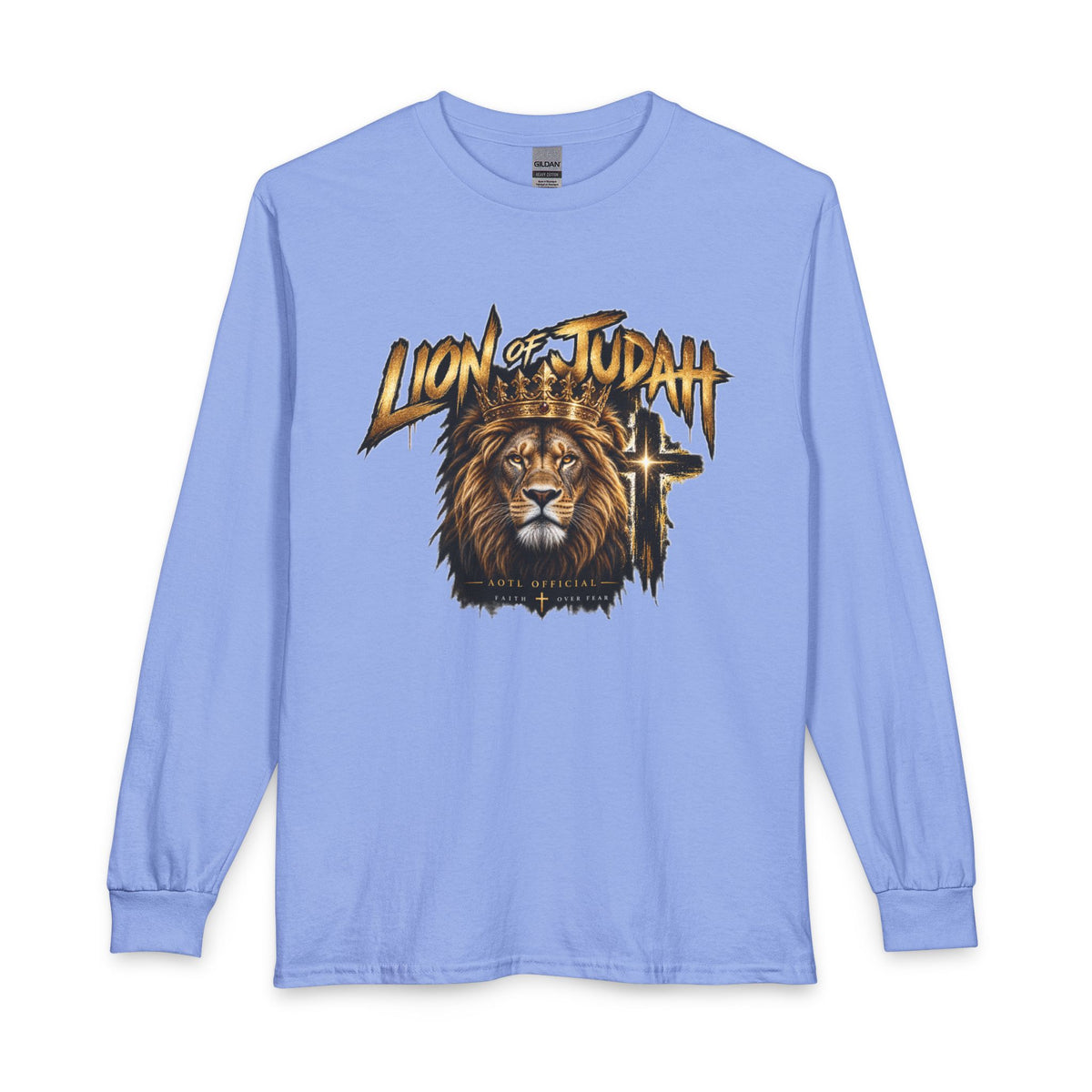 Lion of Judah — Faith Over Fear Christian Long Sleeve Shirt