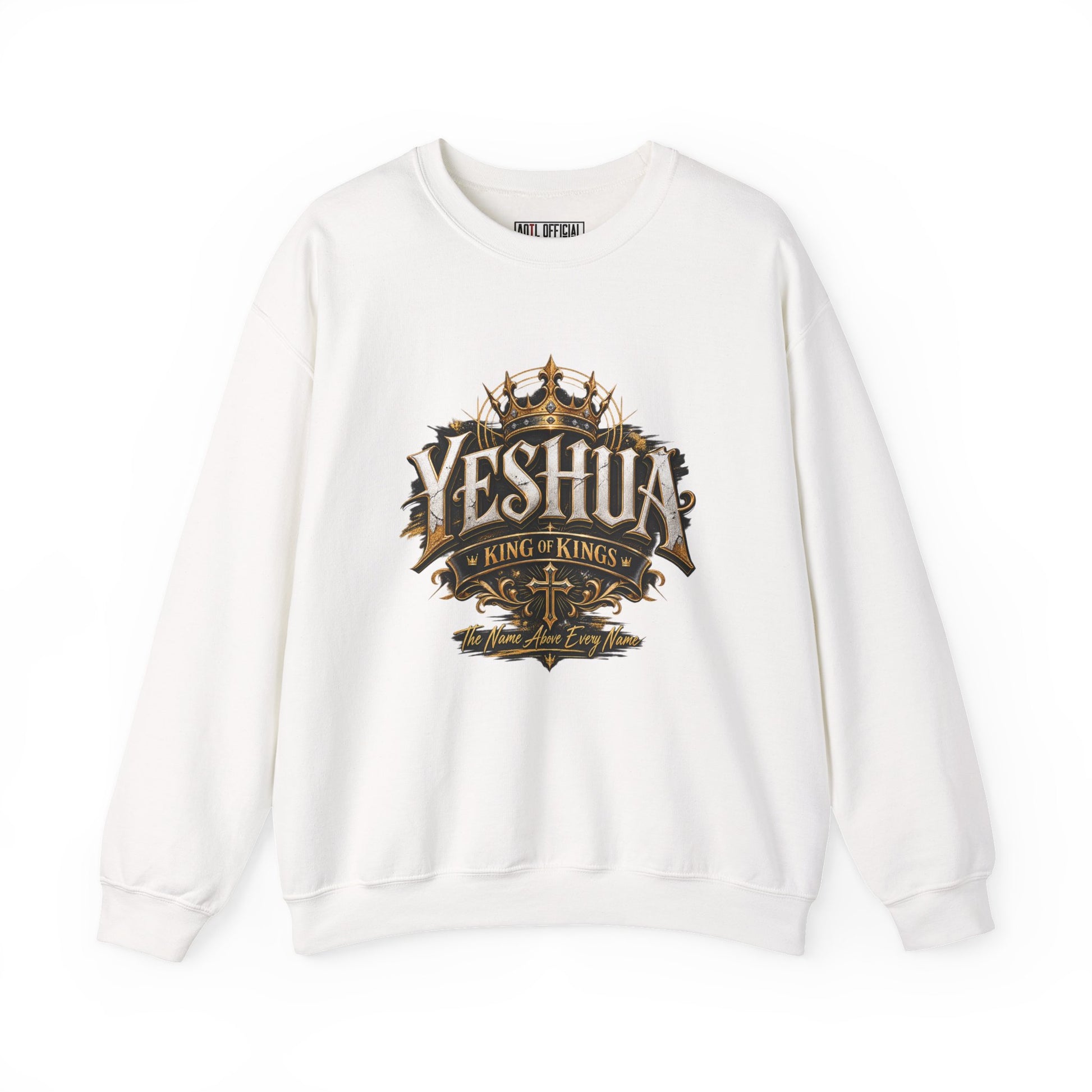 Shop the Yeshua – King of Kings Christian Sweatshirt. A striking declaration of the authority and majesty of Jesus. 