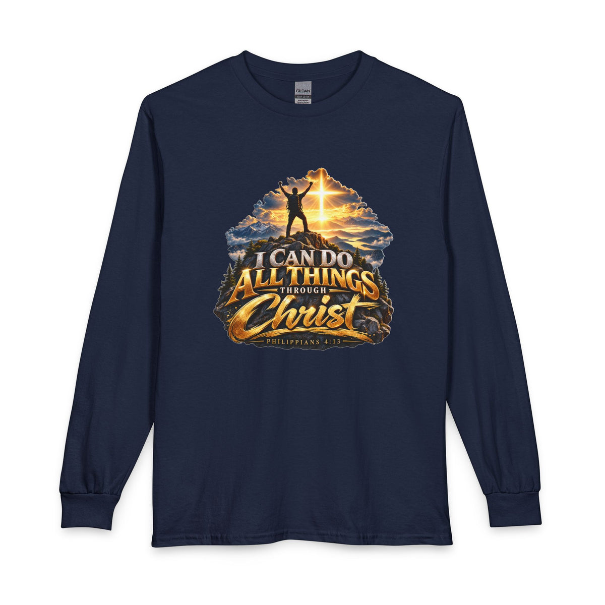 I Can Do All Things Through Christ – Philippians 4:13 Victory Design Christian Long Sleeve Shirt