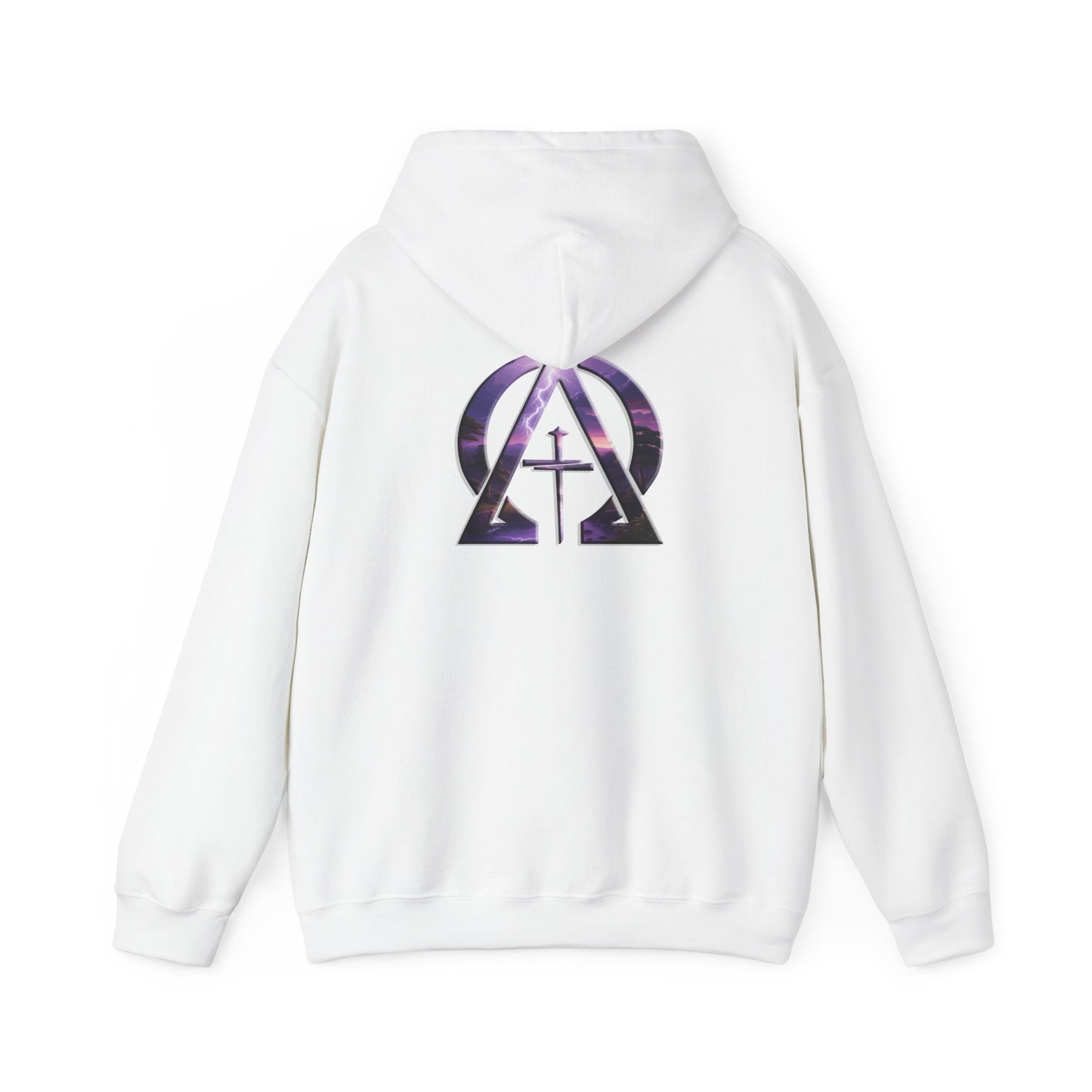Declaring Your Destiny Purple-Teal logo/ Alpha 7 Omega Purple Lightning Unisex Heavy Blend™ Hooded Sweatshirt