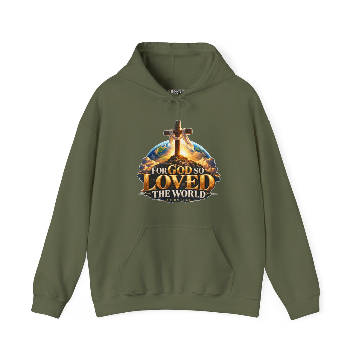 For God So Loved the World – John 3:16 Cross Design Christian Hoodie