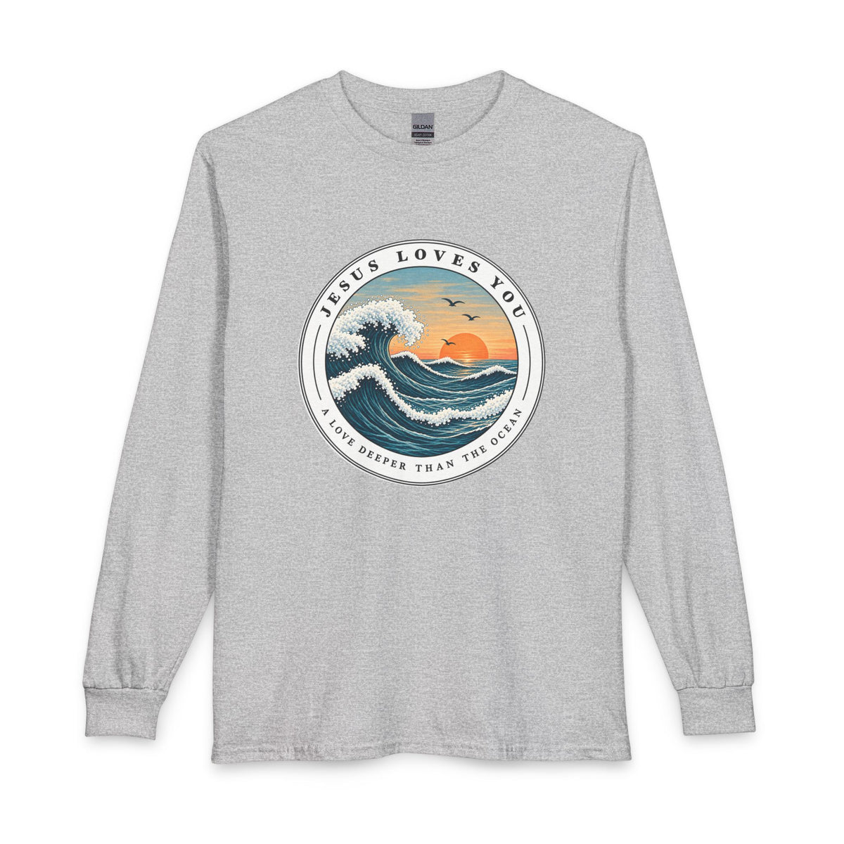Jesus Loves You — A Love Deeper Than the Ocean Christian Long Sleeve Shirt