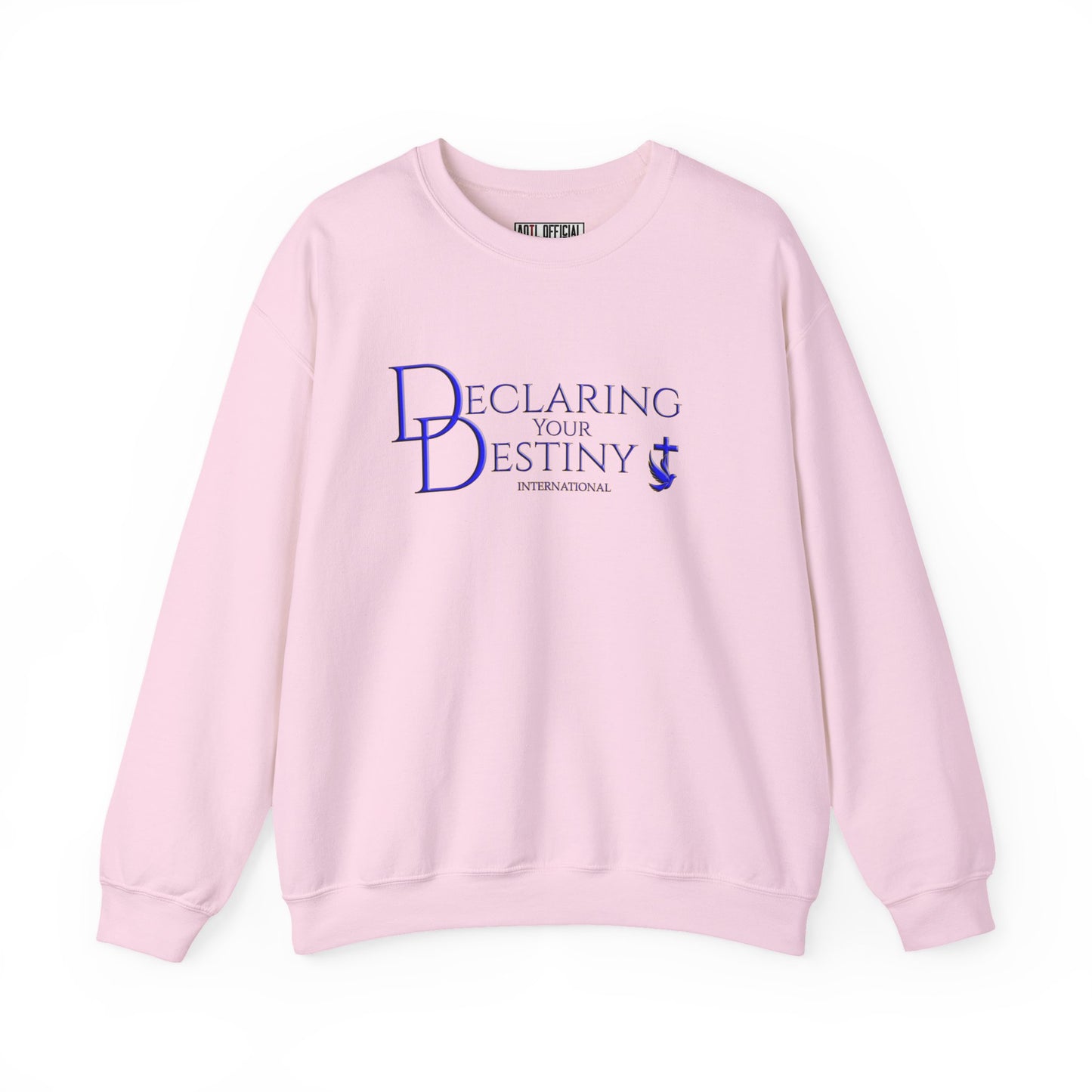 Declaring Your Destiny Blue & Gold Logo/ Philippians 4:13 Unisex Heavy Blend™ Crewneck Sweatshirt