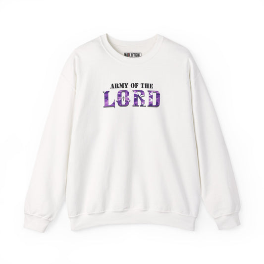 Purple Camo Army of the Lord Unisex Heavy Blend™ Crewneck Sweatshirt