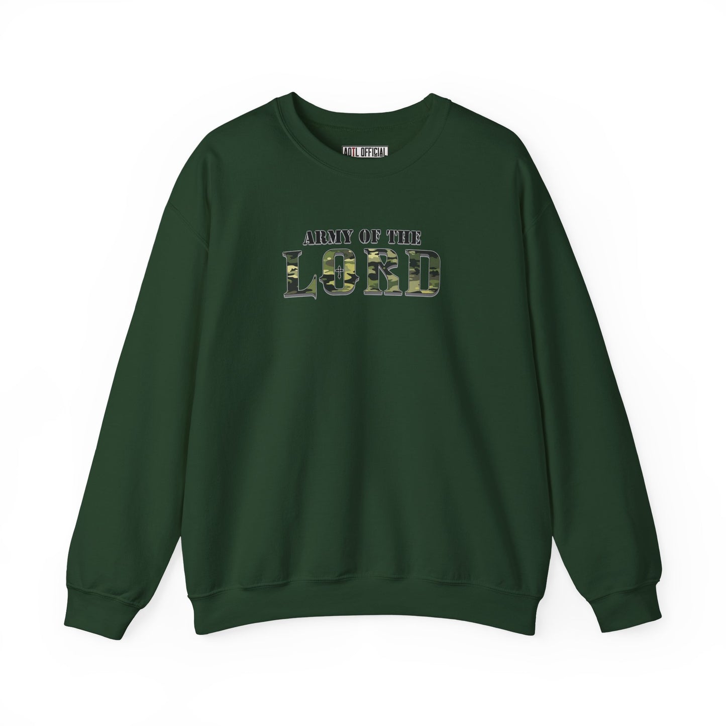 Green Camo Army of the Lord Unisex Heavy Blend™ Crewneck Sweatshirt
