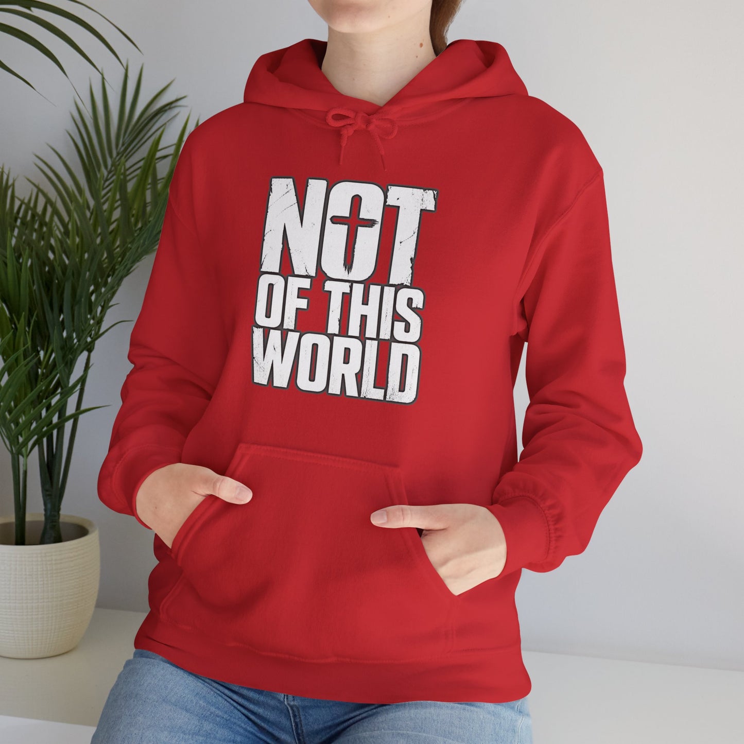 Not Of This World White Text Christian Hoodie