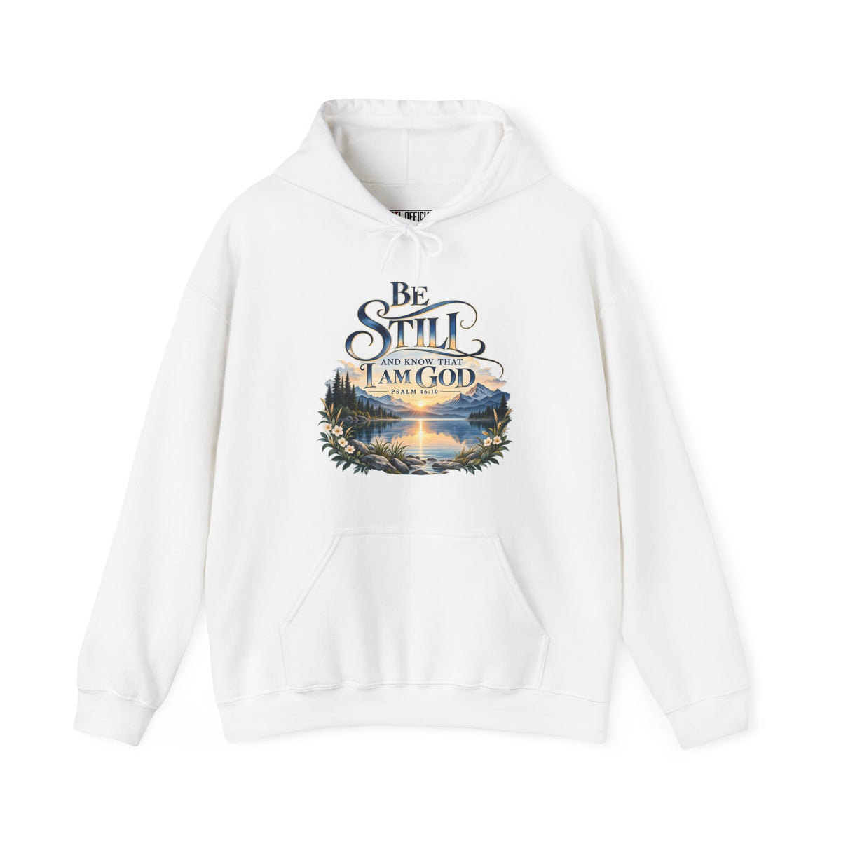 Shop the Be Still & Know Psalm 46:10 Christian Mountain Design Christian Hoodie.