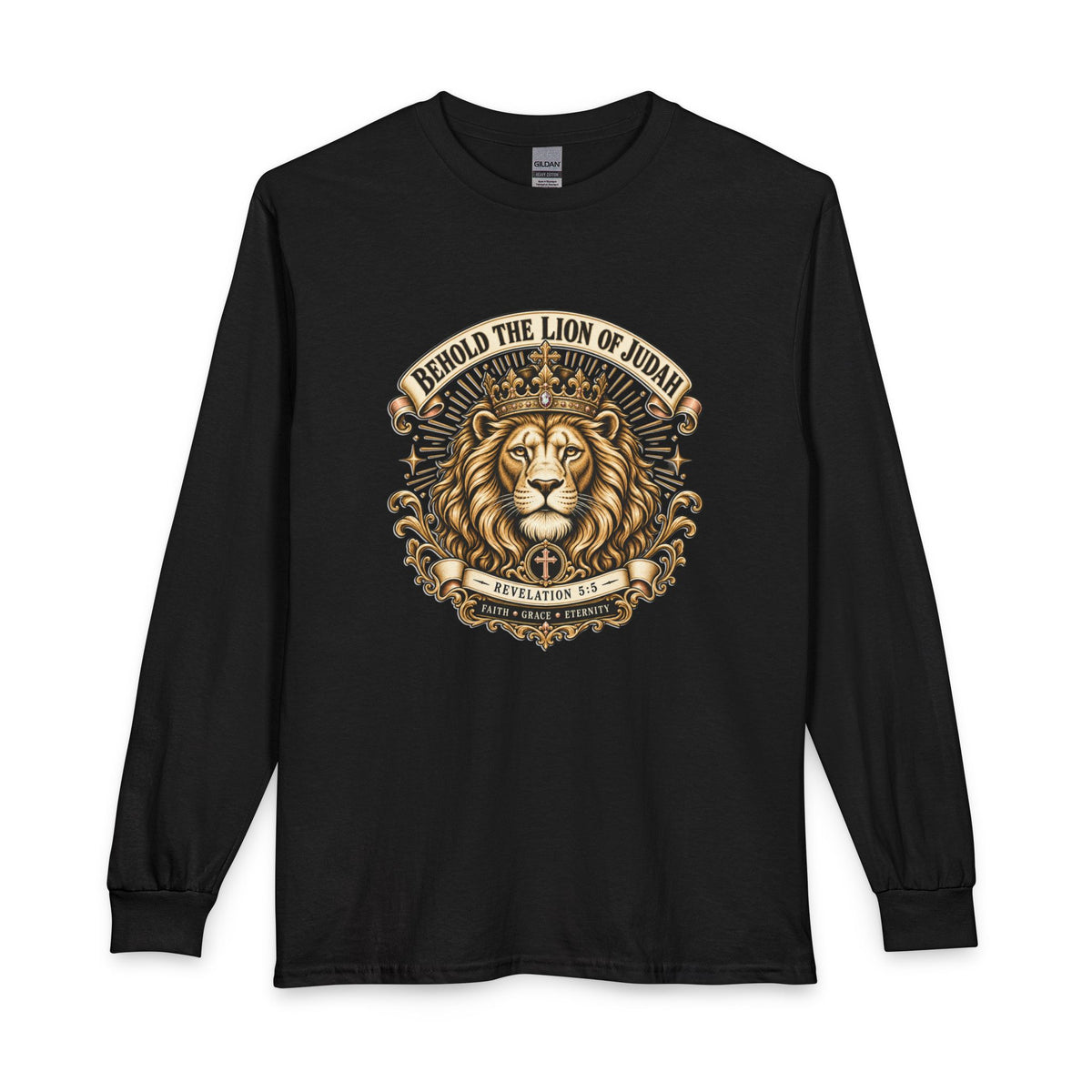 Behold the Lion of Judah — Revelation 5:5 Christian Long Sleeve Shirt