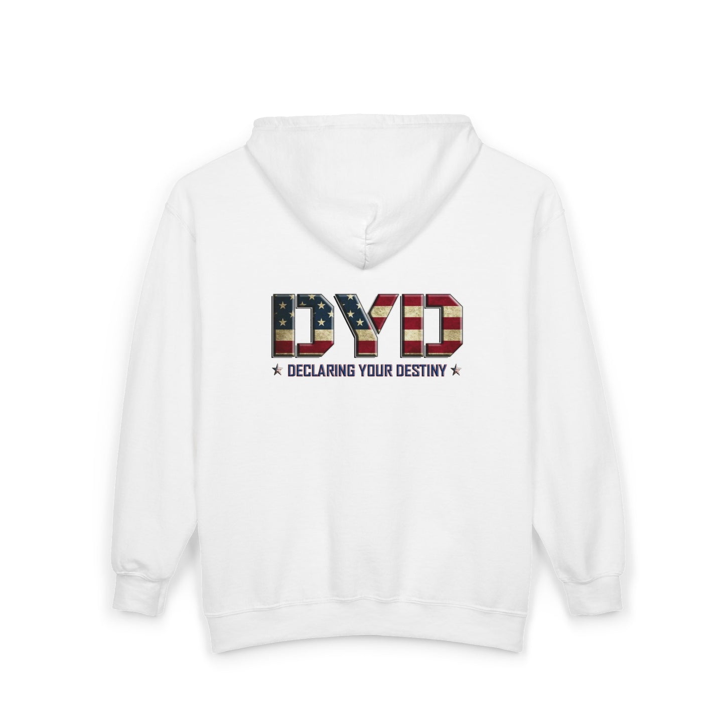 DYD USA 2 Sided Full-Zip Sweatshirt featuring the USA Declaring Your Destiny logo