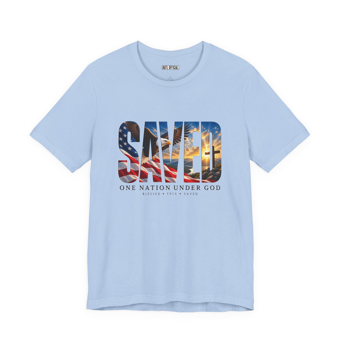 Saved-One Nation Under God Christian T-shirt