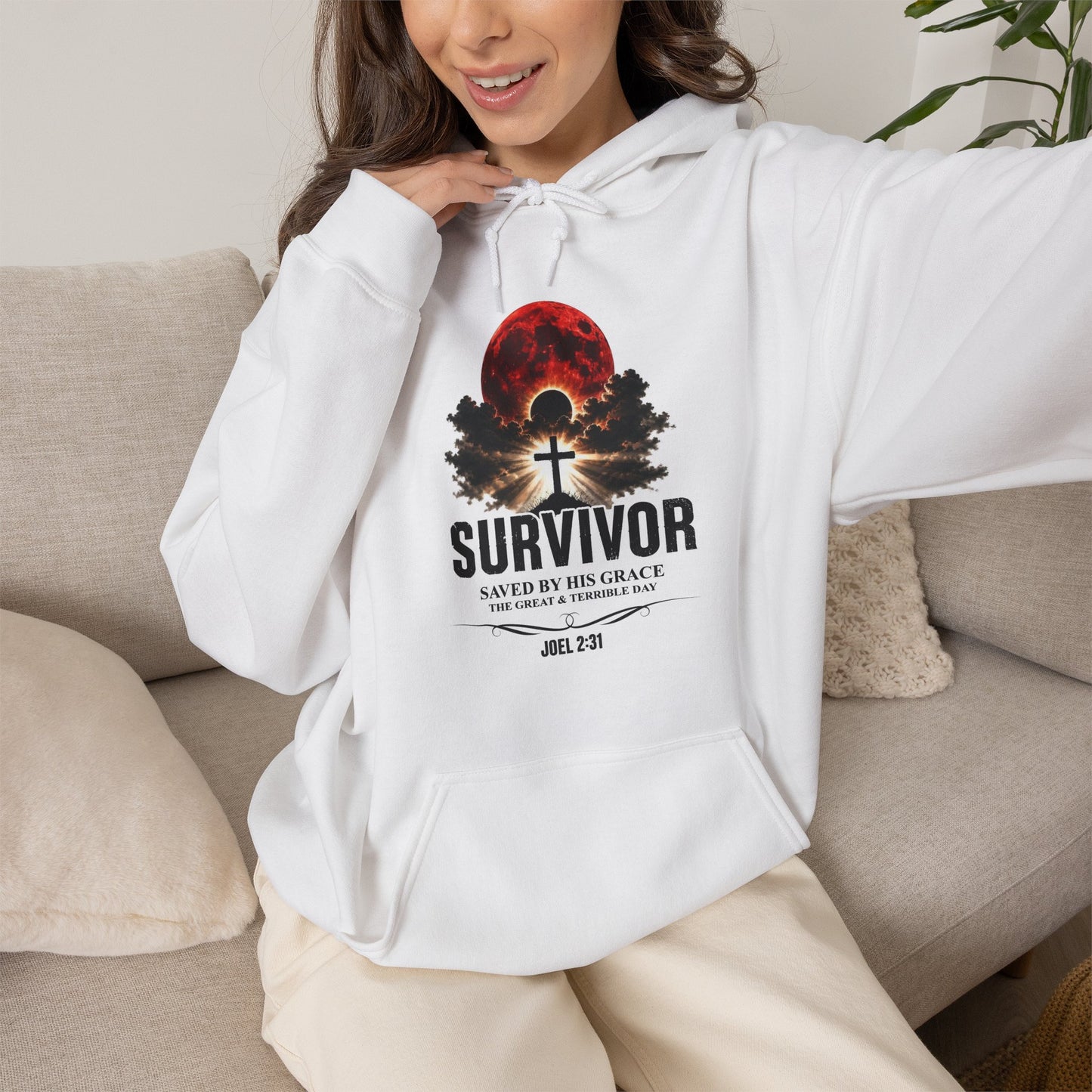 Survivor - Saved by His Grace (Joel 2:31) Christian Hoodie