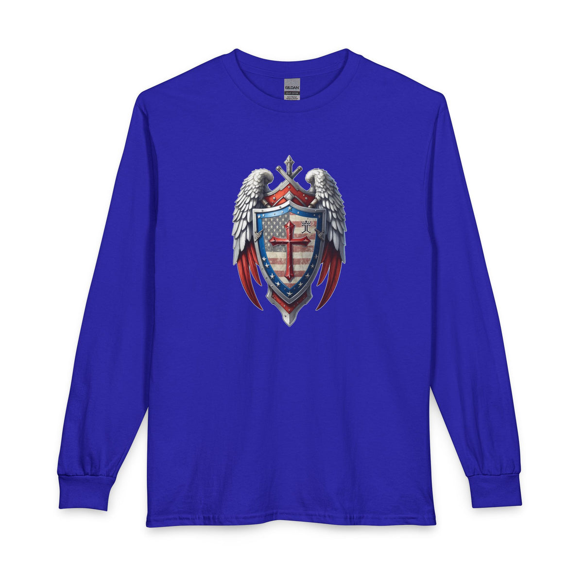 Winged Guardian Christian Patriotic Long Sleeve Shirt