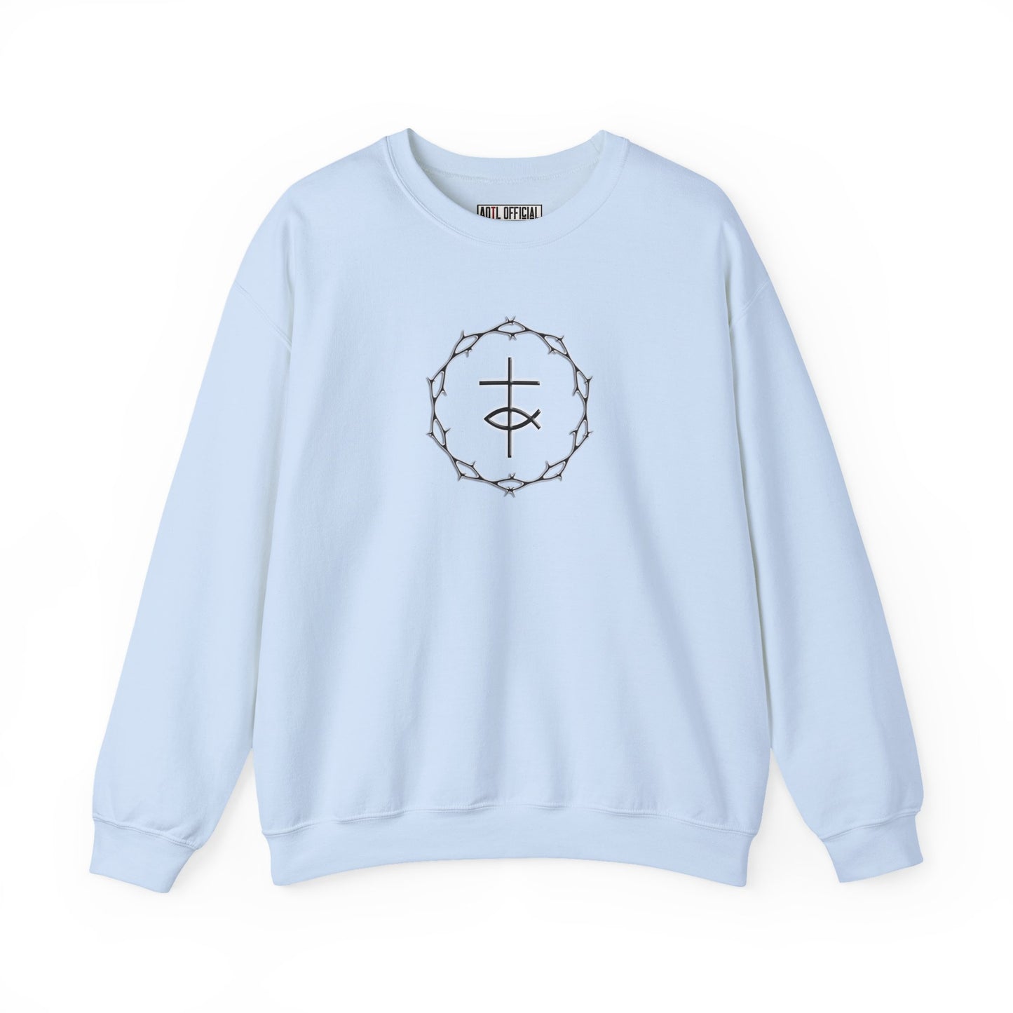 Circle of Thorns, Cross & Fish Unisex Heavy Blend™ Crewneck Sweatshirt