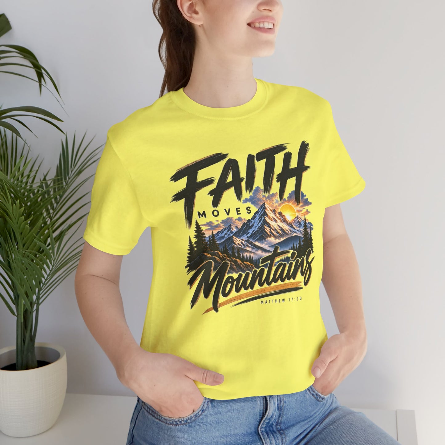 Faith Moves Mountains Christian T-shirt