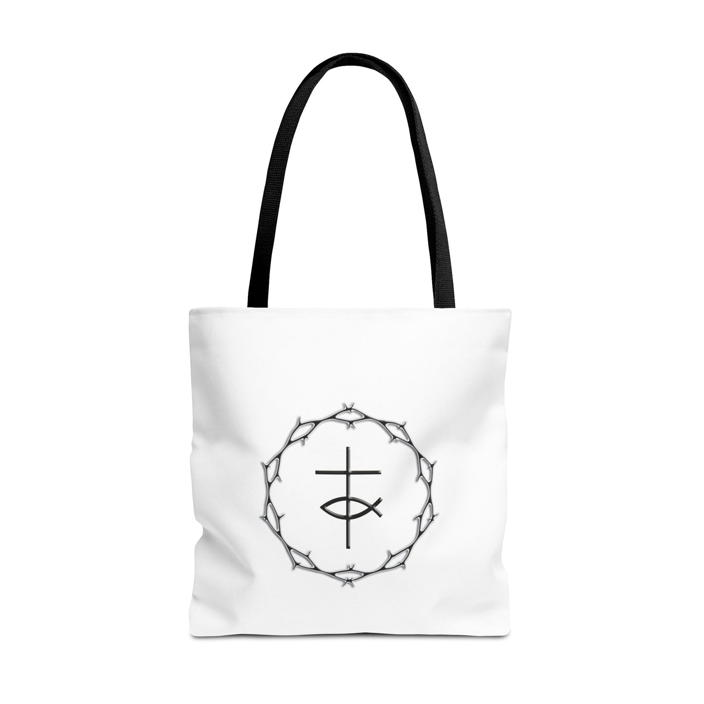 Circle Of Thorns With Cross And Fish Christian Tote bag