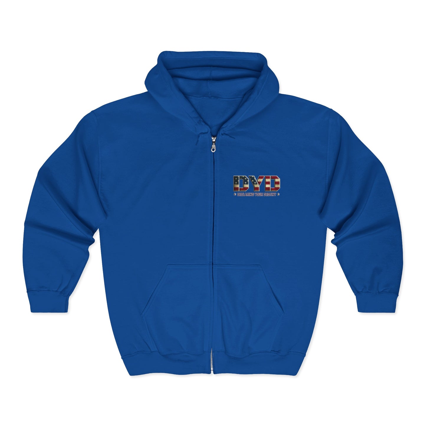 DYD USA 2 Sided Full-Zip Sweatshirt featuring the USA Declaring Your Destiny logo