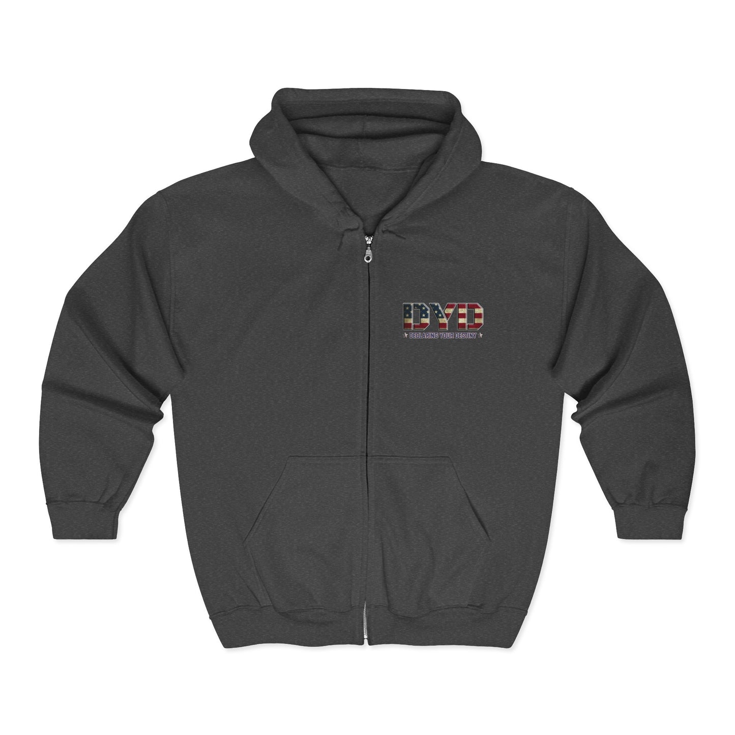 DYD USA 2 Sided Full-Zip Sweatshirt featuring the USA Declaring Your Destiny logo