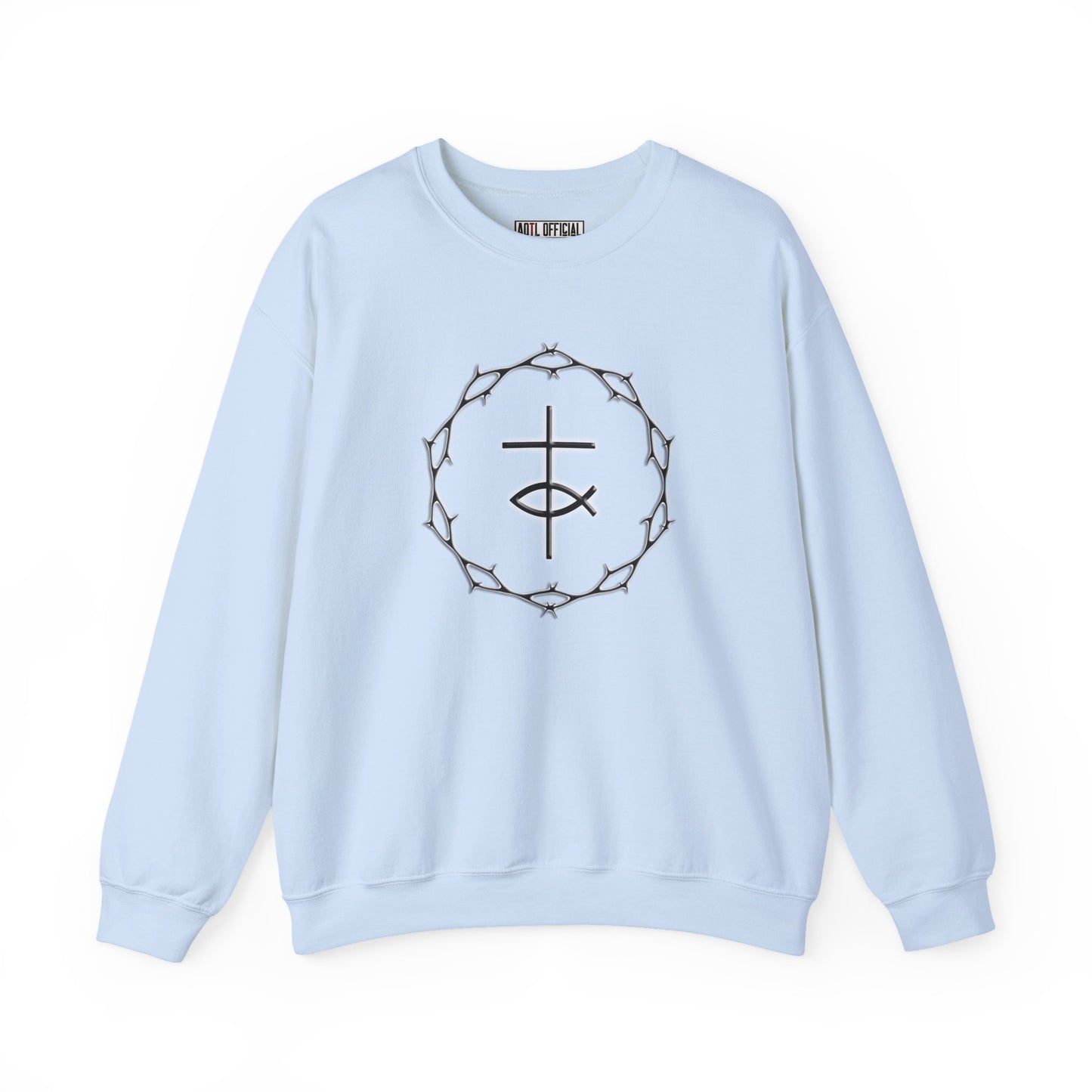 Circle of Thorns, Cross & Fish Unisex Heavy Blend™ Crewneck Sweatshirt