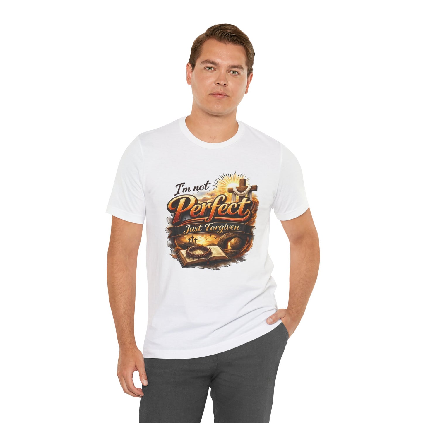 I'm Not Perfect, Just Forgiven Version 2 Unisex Short Sleeve Tee