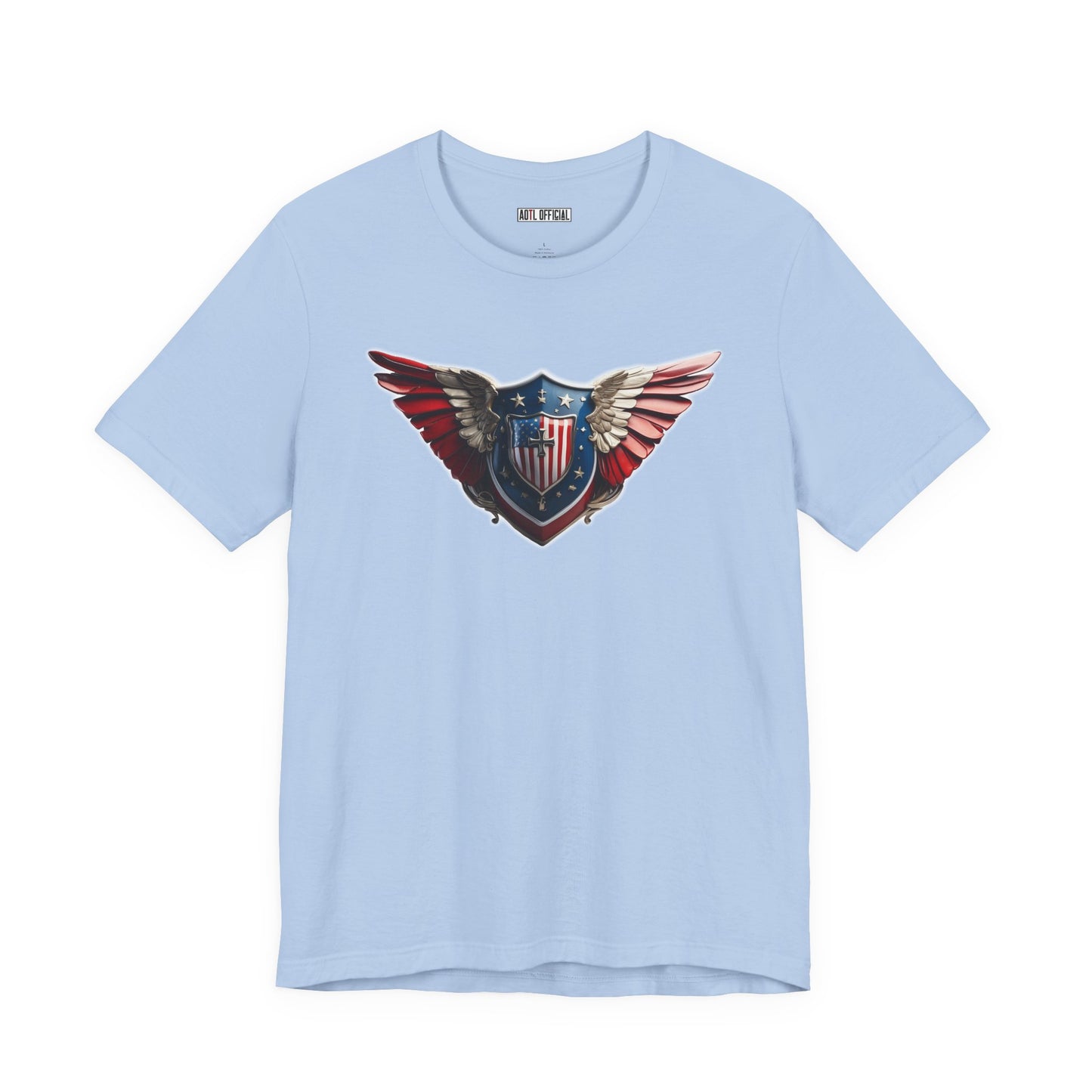 3D Winged Shield Christian Patriotic Unisex Short Sleeve Tee
