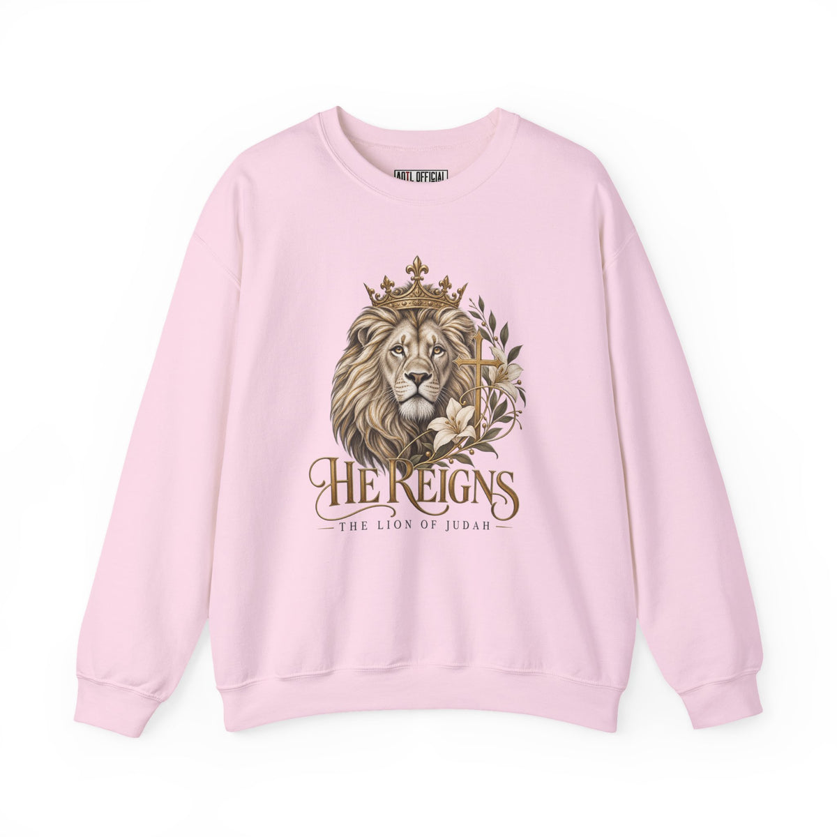 Lion of Judah — He Reigns Christian Sweatshirt