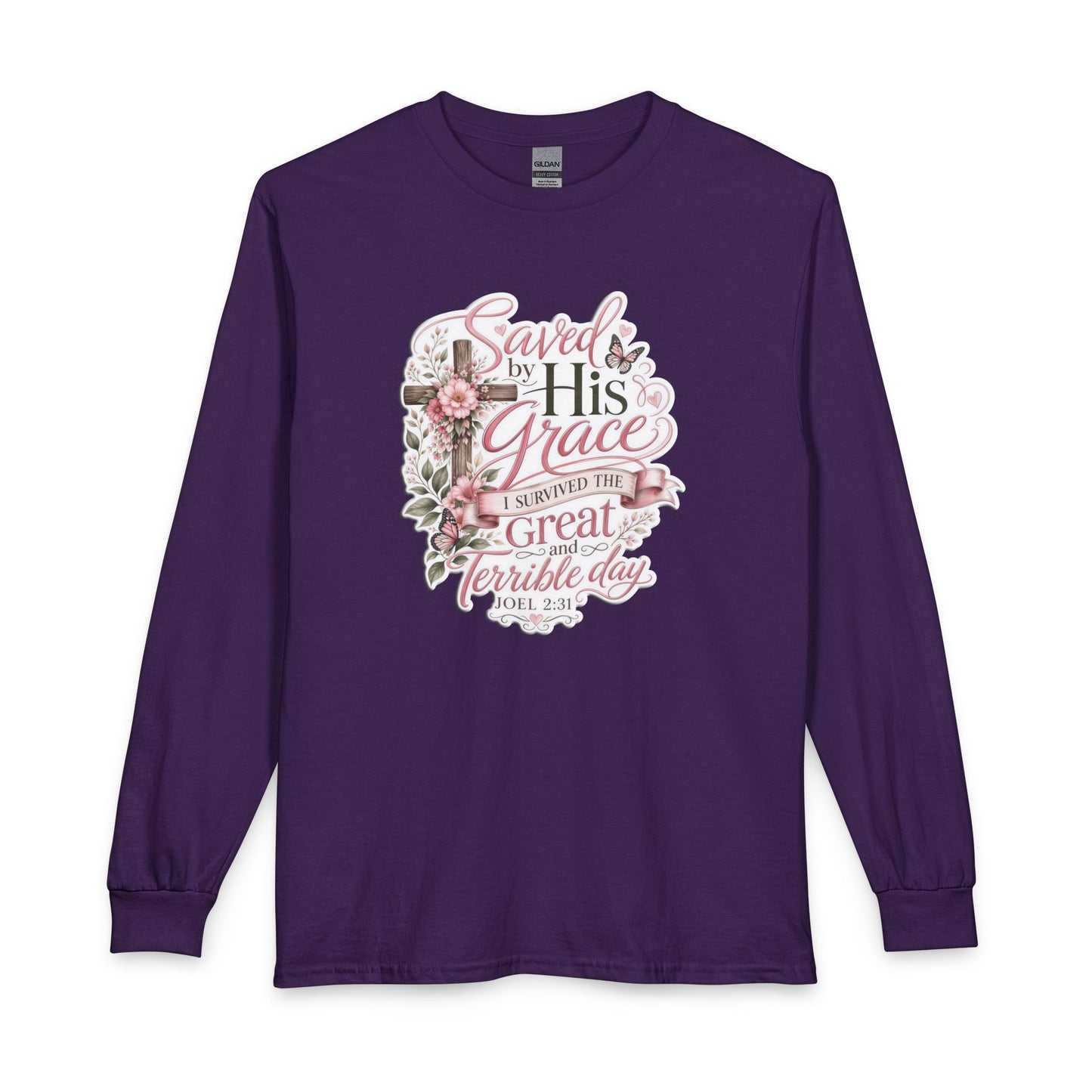 Grace in Bloom – I Survived the Great and Terrible Day (Joel 2:31) Christian Long Sleeve Shirt
